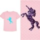 Wondernation Pink Unicorn Flip Sequin Tee