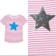 Wondernation Striped Star Flip Sequin Tee