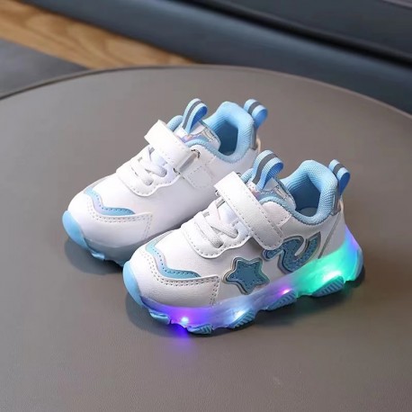 White Blue Star Lamp LED Shoes