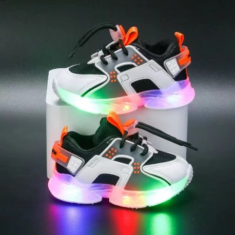 Black Orange Street Lamp LED Shoes