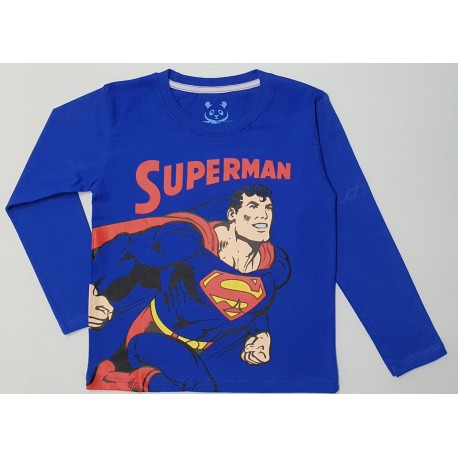 Blue Superman LS Tee