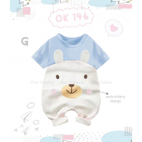 Blue Dog Cute Romper