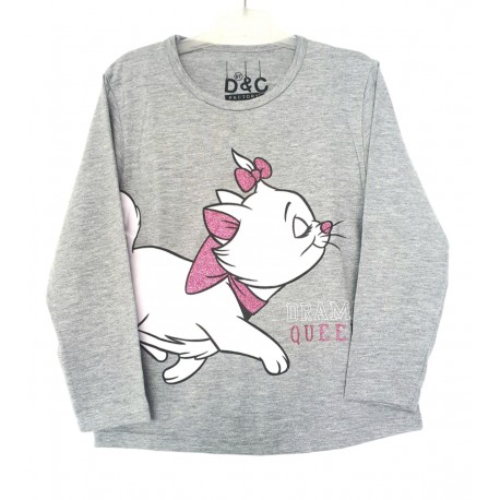 Grey Marie Cat LS Tee