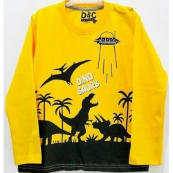 Yellow Dinosaurs LS Tee