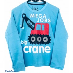 Blue Mega Job LS Tee