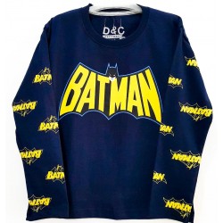 Navy Batman LS Tee