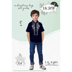 Black White Embroidery Koko Set Jeans