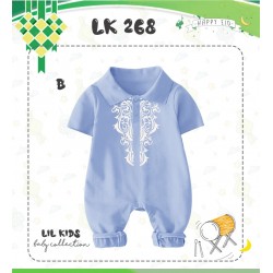 LK Light Blue Patterned Romper