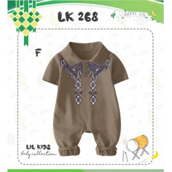LK Brown Patterned Romper