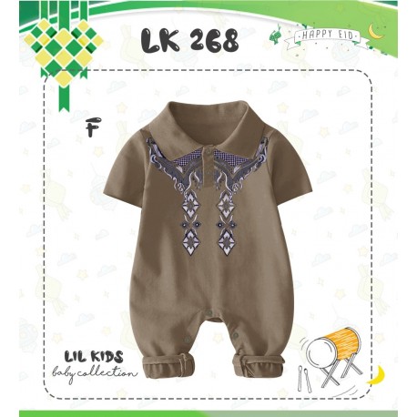 LK Brown Patterned Romper