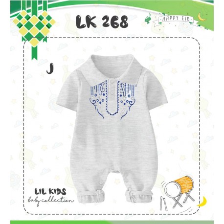 LK Light Grey Patterned Romper