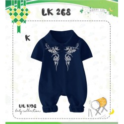 LK Navy Patterned Romper