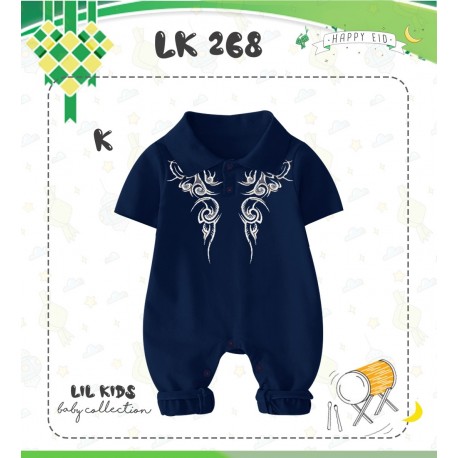 LK Navy Patterned Romper