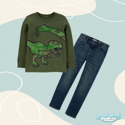 Green Dinosaurs Set Jeans