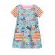 Blue Orange Bird Dress