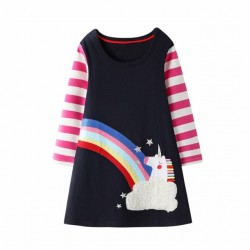 Black Unicorn Rainbow Dress