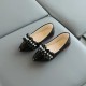 Black Pearl Ruffle Flat Shoes
