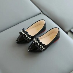 Black Pearl Ruffle Flat Shoes