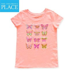 Children's Place Orange Butterfly T-Shirt