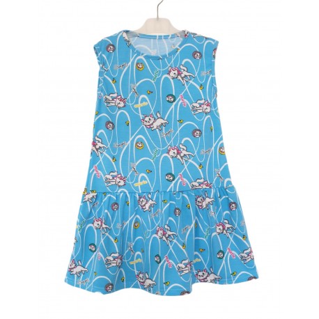 Blue Marie Cat Sleeveless Dress