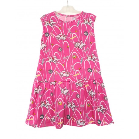 Fucshia Marie Cat Sleeveless Dress