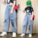 Light Blue Korean Wide Ripped Jeans
