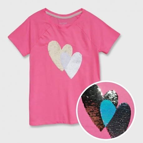 Cat n Jack Pink Hearts Flip Sequins T-Shirt