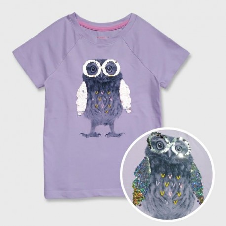 Cat n Jack Purple Owl Flip Sequins T-Shirt