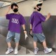 Purple Spoon Top Set Ripped Jeans