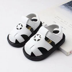 White Leather Star Sandals