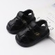 Black Leather Star Sandals