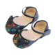 Black L-V Ribbon Flat Shoes
