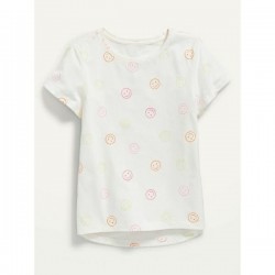 OldNavy Off-White Smiley T-shirt