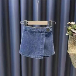 Front Button Denim Skirt Pants