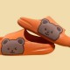 Orange Side Bear Slippers