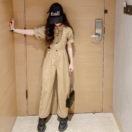 Cream Open Sides Jumpsuits