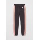 H&M Charcoal Pink Side NYC Jogger Pants