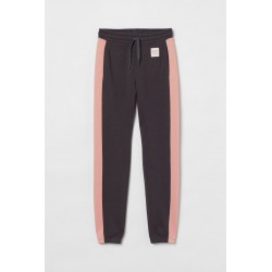 H&M Charcoal Pink Side NYC Jogger Pants