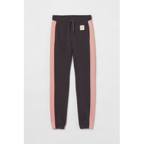 H&M Charcoal Pink Side NYC Jogger Pants
