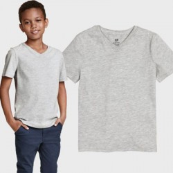 H&M Grey V-Neck T-Shirt