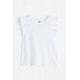 H&M White Ruffle Sleeve Top