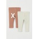 H&M Light Cream Ribbed Leggings