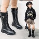 Black Leather Classy Long Boots