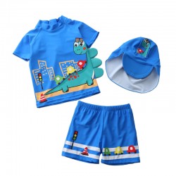 Blue Dinosaurs Swimsuits with Hat