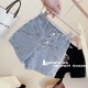 Four Button Denim Short Pants