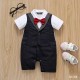 White Black Red Bow Tie Romper