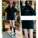 Pink Big Ribbon Black Mini Dress
