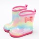 Pink Rainbow Ribbon Rain Boots