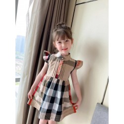 Brown Black Plaid Ruffle Sleeve Dress