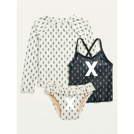 OldNavy Off-White Pattern Swim Top